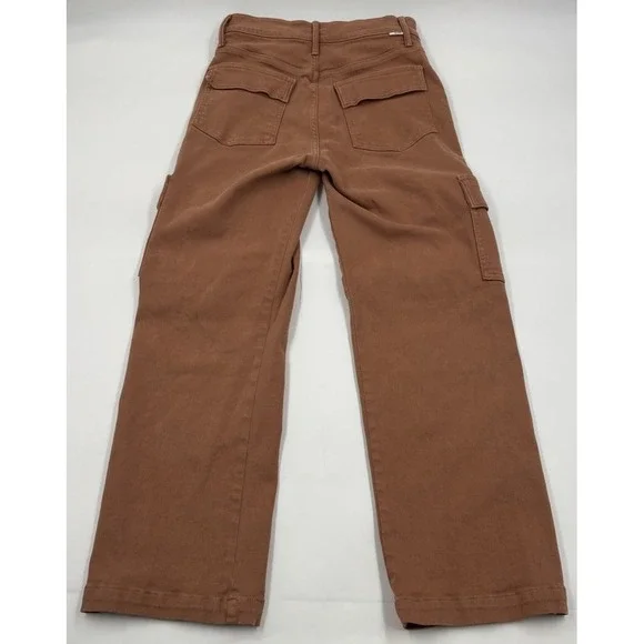 Mother The Rambler Cargo Ankle 26 High-Waisted Brown Straight Leg Pants - Picture 9 of 9